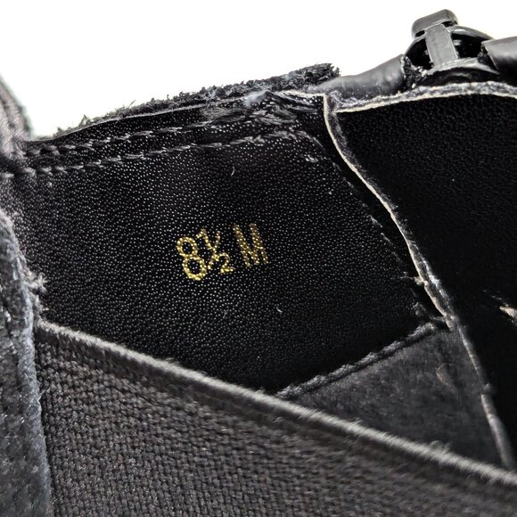 Vaneli Women Black Suede Waterproof Elastic Chelsea Wedge Boots size 8.5 - Picture 10 of 10